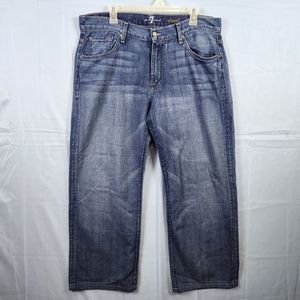 Seven for All Mankind Mens Denim Jeans Relaxed Straight Leg Medium Wash Sz 38